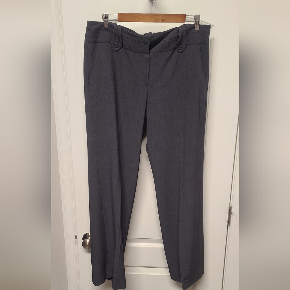 Larry Levine Charcoal Straight-Leg Dress Pants